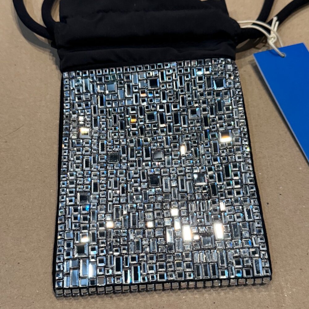 Adidas Rhinestone Drawstring Pouch Silver Metalli… - image 5